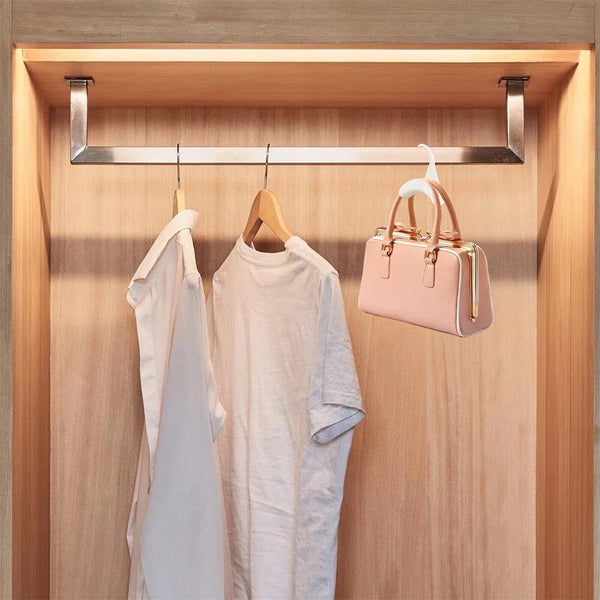 Closet Hat Silk Scarf Shawls Purse Handbag Storage Arched Hanger Hook Wall Shelf