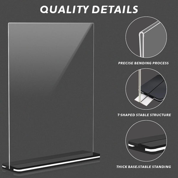 2/10X Vertical Horizontal A4 Double Sided Sign Holder Retail Display Menu NEW