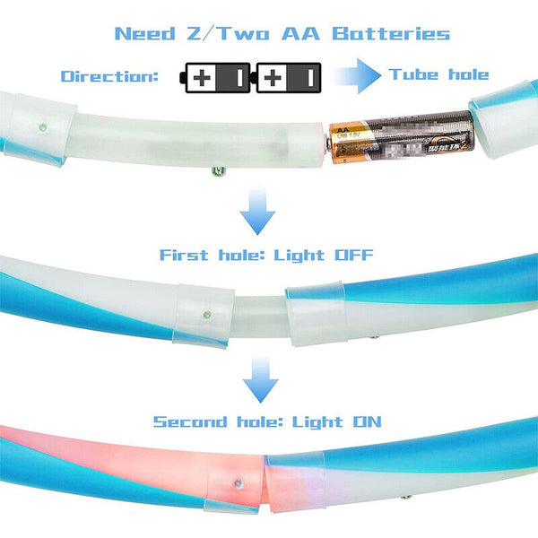 LED Light-Up Exercise Fitness Hoop Dance Lose Weight Colour Changing Detachable