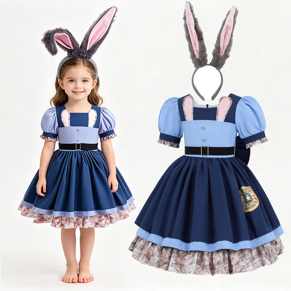 Girls Zootopia Judy Hopps Police Officer Costume Cosplay BookWeek Party Birthday