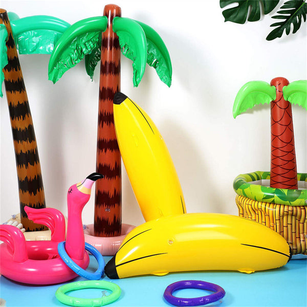 4PCS 90cm Inflatable Blow Up Palm Tree Hawaiian Luau Pool Beach Party Decoration