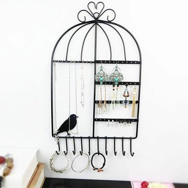 Rack Organizer Stand Necklace Hanger Earring Women Bracelet Holder Cage Jewelry