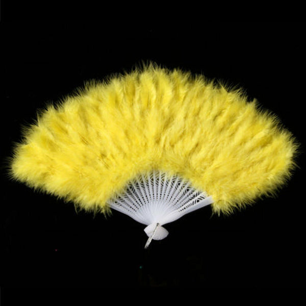 2PCS Feather Fan Folding Costume Wedding Showgirl Dance Fancy Party Decor Craft