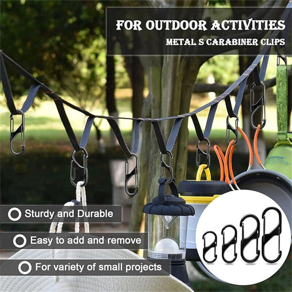 Cable Carabiner Camping Hiking Hook Chain Key S-Ring Lock Clip Holder NEW