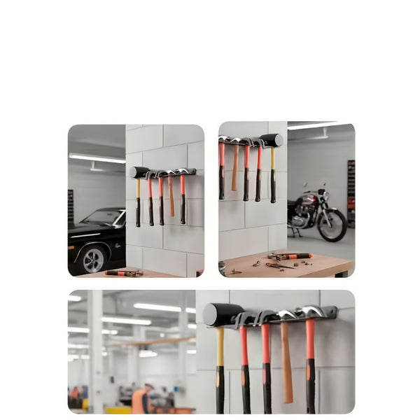 Wall Mount Hammer Rack Tool Organizer - Garage Storage Holder Set