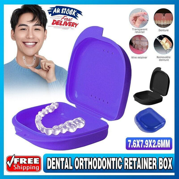 Orthodontic Retainer Box Teeth Mouth Denture Dental Case Guard Storage Sport AU