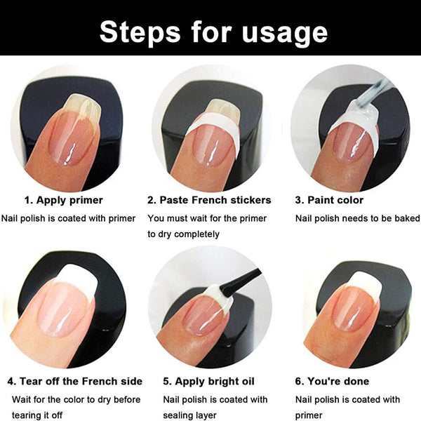 10Sheets French Tip Nail Decoration Strip Sticker Stencil Guides Manicure Art AU