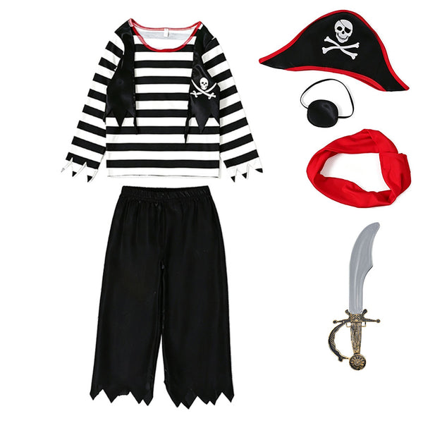 Kids Pirate Costume - Boys Pirate Captain Dress-Up Set for Book Week & Halloween