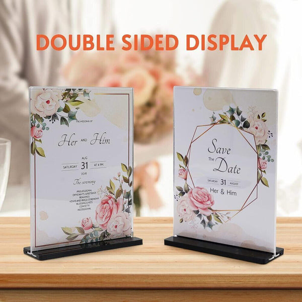 2/10X Vertical Horizontal A4 Double Sided Sign Holder Retail Display Menu NEW