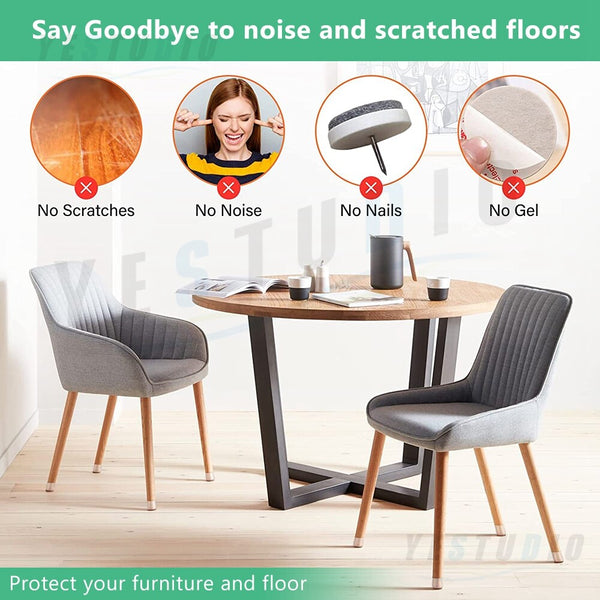 Chair Leg Protectors - 48Pcs Silicone Floor Protector Caps for Furniture & Table Feet