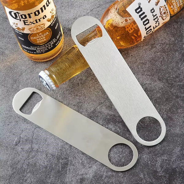 Bottle Opener Stainless Steel Flat Bar Blade Cap Remover Can Beer Drink