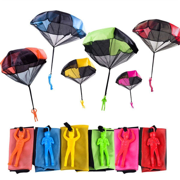 Hand Throwing Mini Soldier Parachute Funny Toy Kid Outdoor Game Play