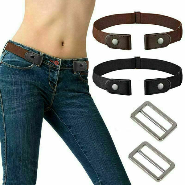 4X Buckle-free Stretch Elastic Belt Invisible No Bulge Hassle For Jean Women Men
