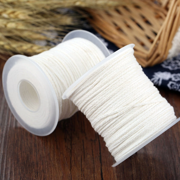 2-4x 61M/Roll Spool of Cotton Square Braid Candle Wicks Wick Core Candle Making
