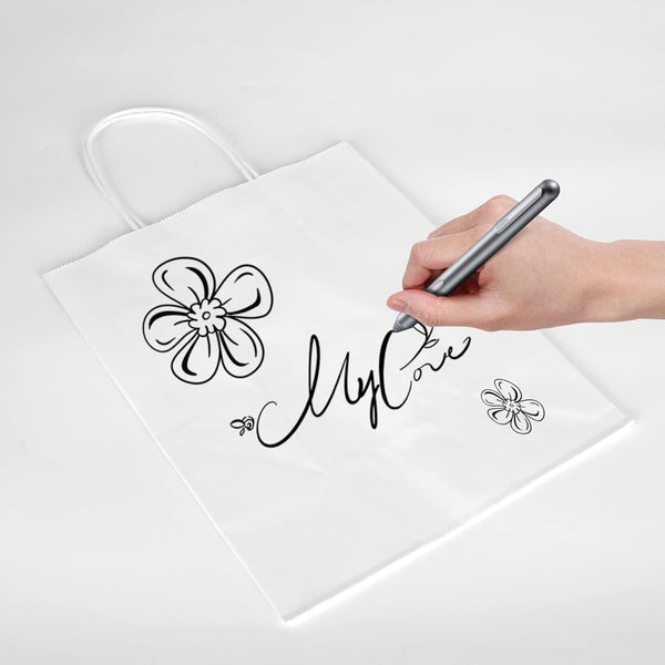 100PCS White Kraft Paper Bags with Handles Gift Shopping Carry Bags