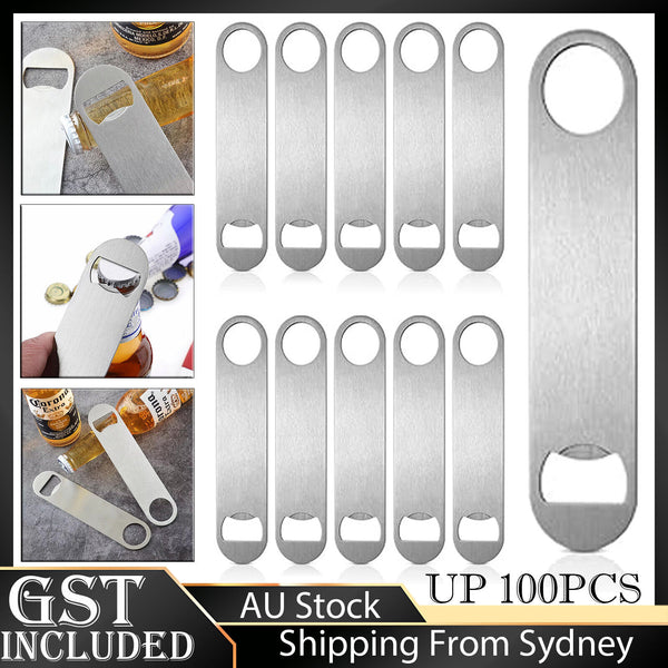 Bottle Opener Stainless Steel Flat Bar Blade Cap Remover Can Beer Drink