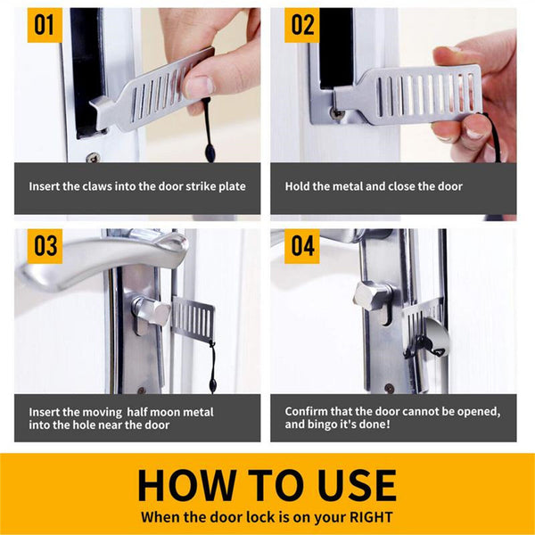 2PCS Portable Door Lock Hardware Safety Security Tool Home Privacy Travel Hotel