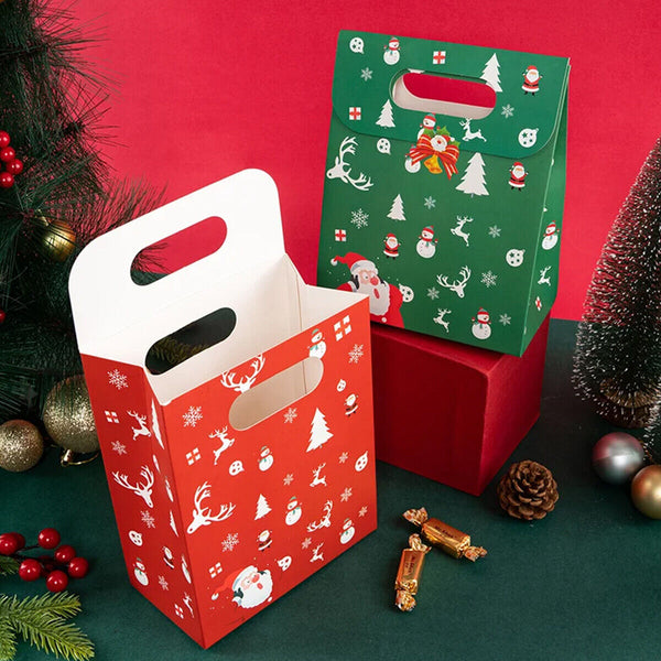 50PCS Christmas Candy Biscuit Packaging Box Small Gift Bag for Baking Hand Treat