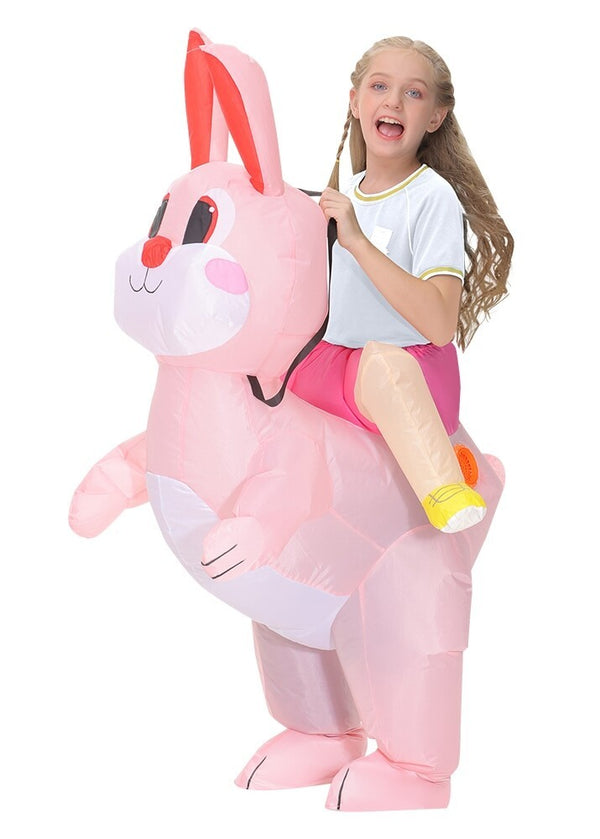Inflatable Riding Bunny Costume Adult Kids Easter Rabbit Fancy Dress Party Outfit