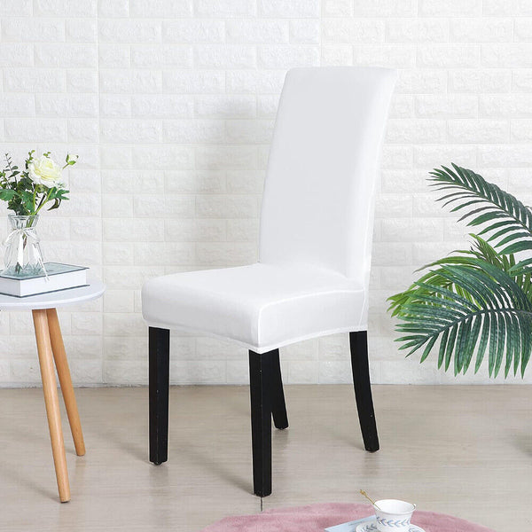 6x Stretch Chair Cover White Spandex Lycra Washable Dining Banquet Wedding Party