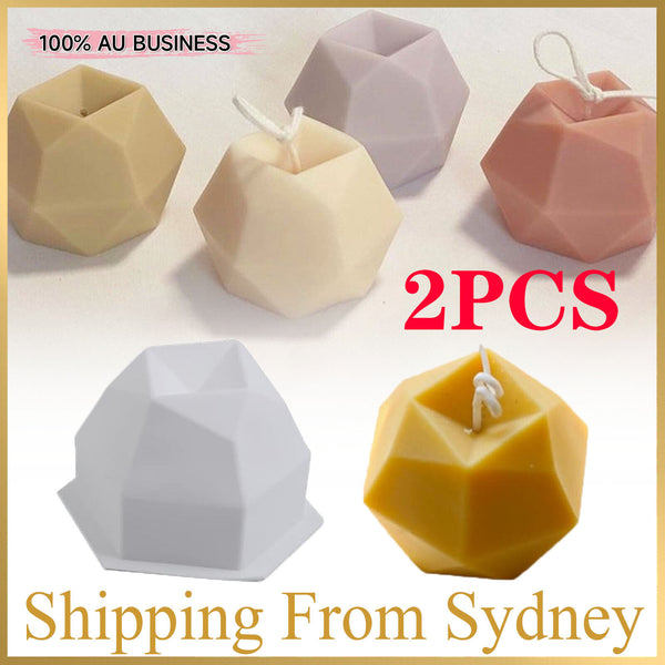 2PCS Eight-sided Diamond Candle Mould DIY Aromatherapy Soap Candle Mold 3D Craft