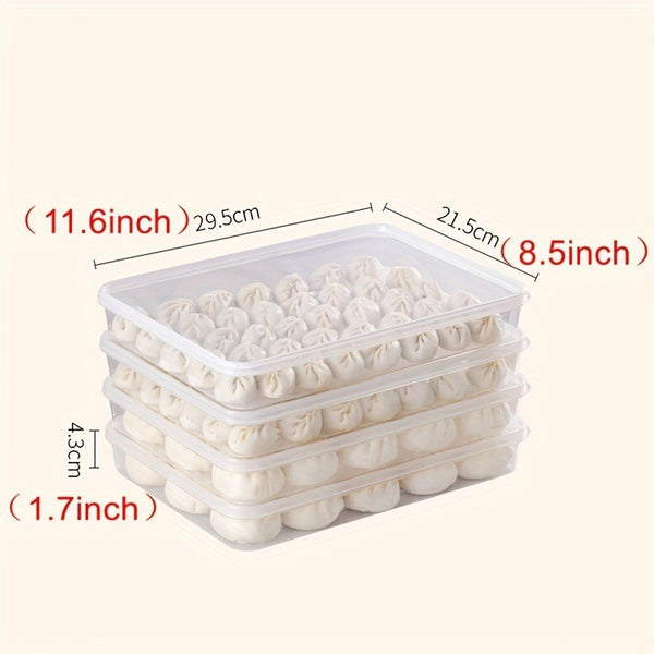 2 Pack Fridge Dumpling Storage Boxes with Lids – Sealed Rectangular Food Containers for Freezer and Refrigerator