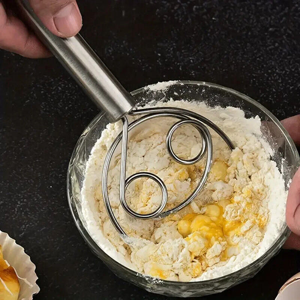 Stainless Steel Dough Whisk Tool Kitchen Manual Baking Flour Egg Mixer Eggbeater