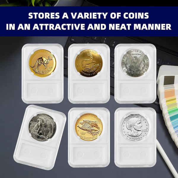 20PCS Coin Slab Holder Display Case – 21MM Coin Collection Storage