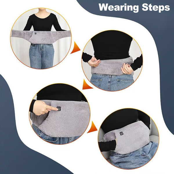 Heat Pad Belt Cramps Waist Electric Heating Menstrual USB For Period Pain Relief
