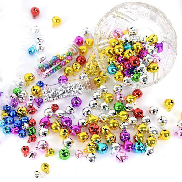 50PCS jingle bells aluminium beads 8mm christmas decoration mixed colours charms