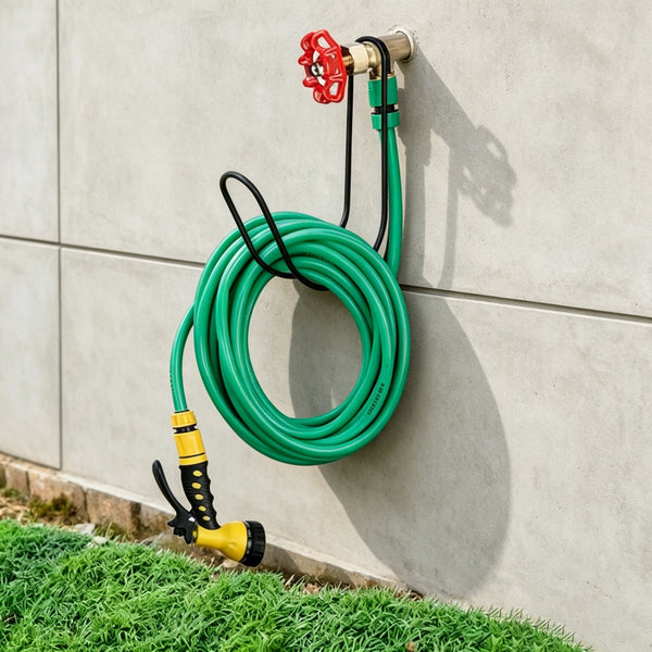 2PCS Metal Garden Hose Hangers Wall Mount Water Hose Storage Hooks Yard Organiser