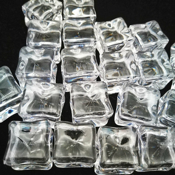 50X Fake Acrylic Ice Cubes Artificial Wedding Party Photography Display Clear AU