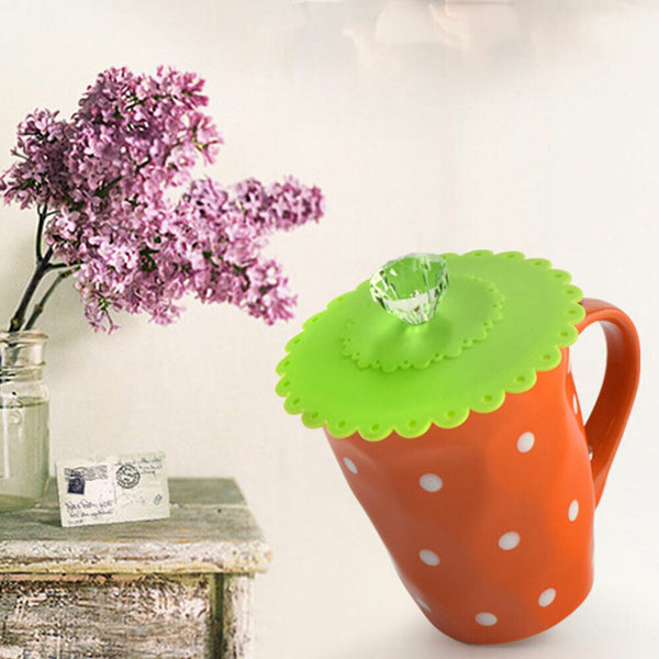 1/6pcs Seal Coffee Mug Cup Lid Glass Drink Suction Silicone Anti-dust Cover