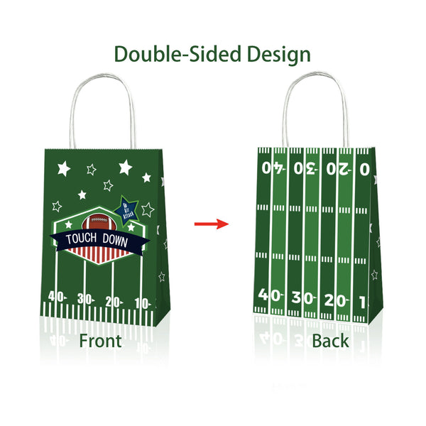 24X Rugby Themed Kraft Paper Tote Bags Durable 150g Kraft Paper for Sports Fans