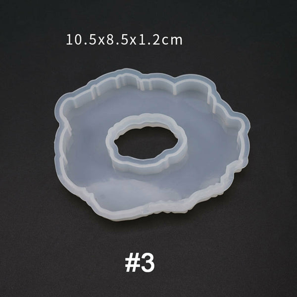 Coaster Resin Casting Mold Silicone Jewelry Agate Making Epoxy Mould Tool Craft