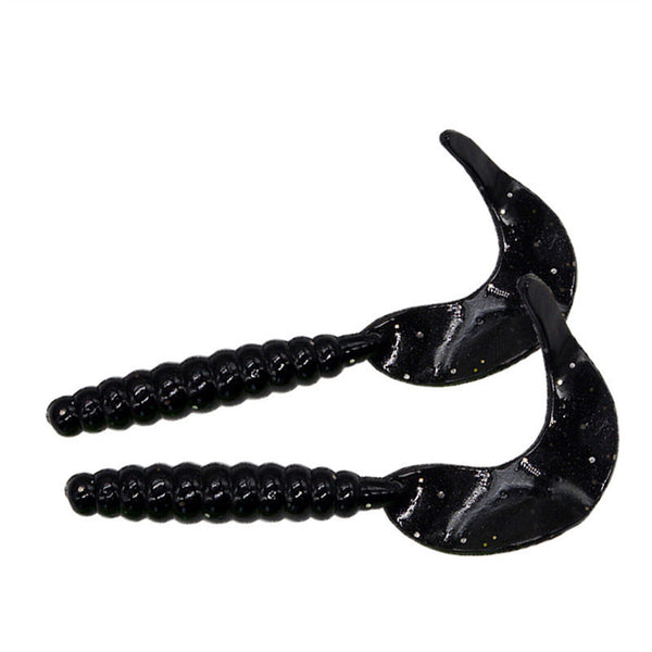 100X lure Plastic 35mm Paddle Tail Worm Bass Soft Grub Tackle Fishing Lure Bream