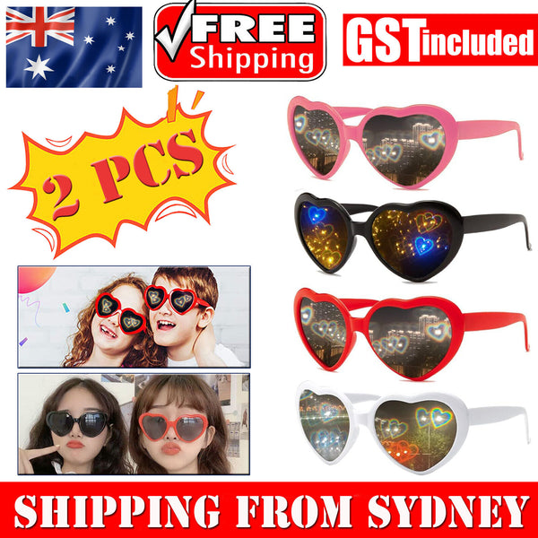 2x Effect Glasses Heart-shaped Heart Diffraction Glasses Light Become Love Image