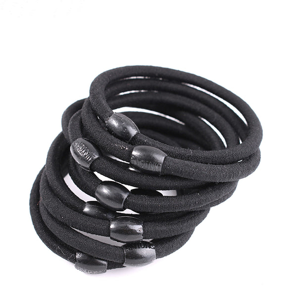 100 Thick Black Elastic Stretch Hair Ties Bands Rope Ponytail Women Girls School