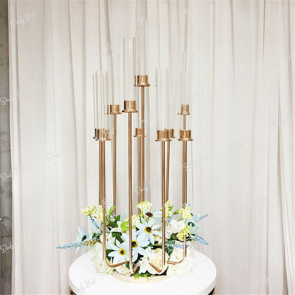 Candelabra – 10-Head Acrylic Candlestick Stand for Weddings & Events