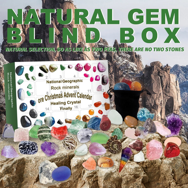 Christmas Advent Calendar Xmas Blind Box Rock Ore Mineral Fossil Stone Kit