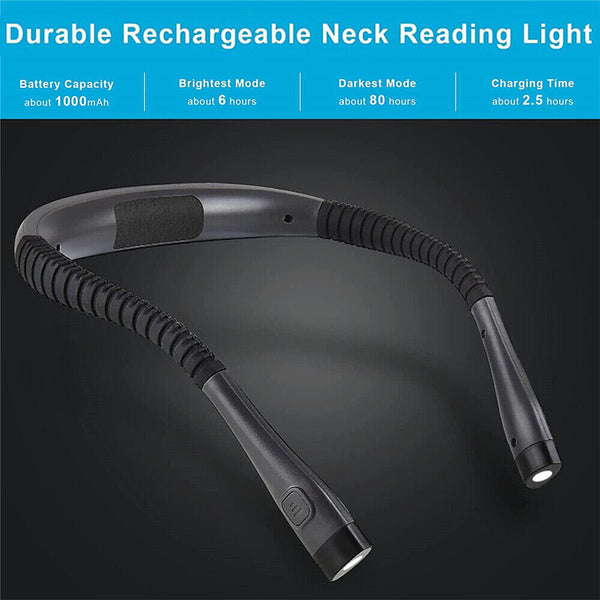 Crafting Book Light USB for Reading LED Neck Light Camping Rechargeable in Bed