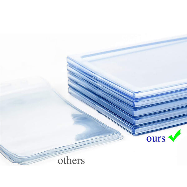 20Pcs Clear Silicone ID Badge Holder Name Tag Vertical ID Card Holders Level New
