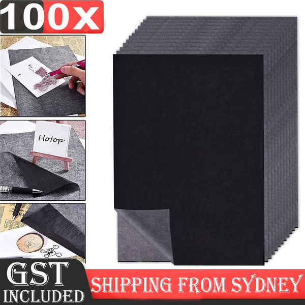100 Sheets Carbon Paper Transfer Copy Graphite Tracing A4 Wood Canvas Art Black