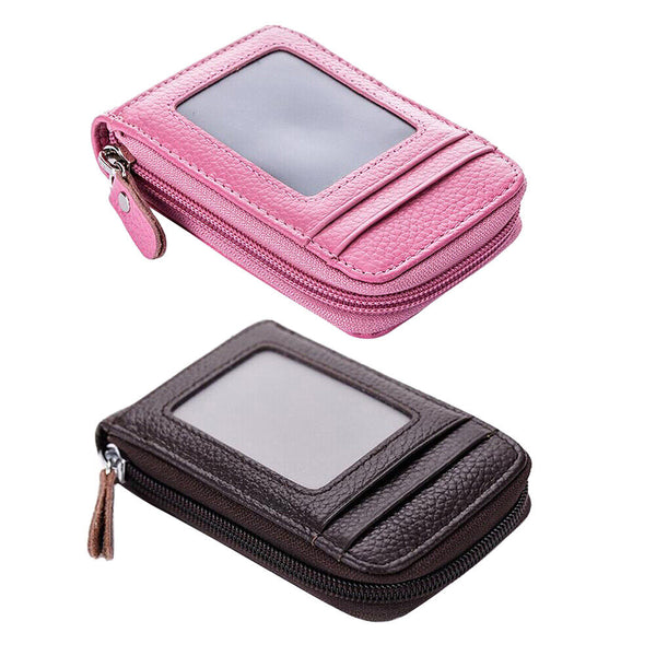 RFID Blocking Leather Wallet Coin Purse Credit Card Holder Men Women Anti-theft