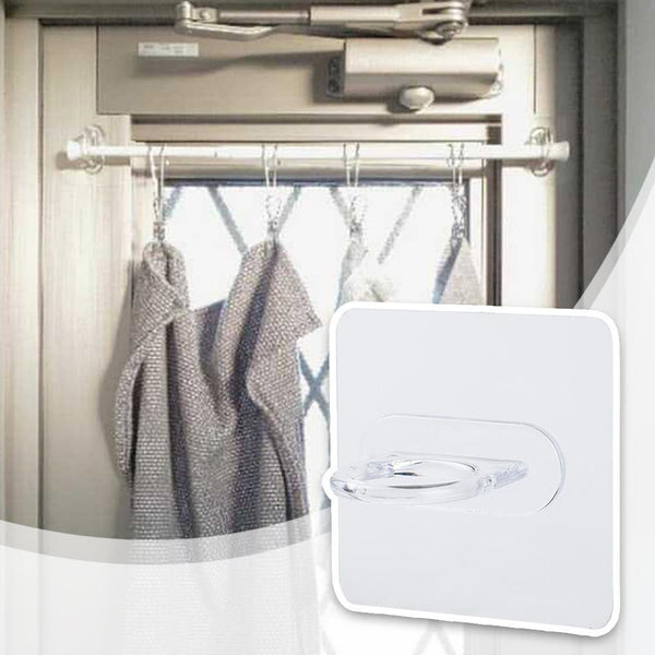 20PCS Adhesive Hook Clips Shelf Support Holders Transparent No Drill Wall Hooks