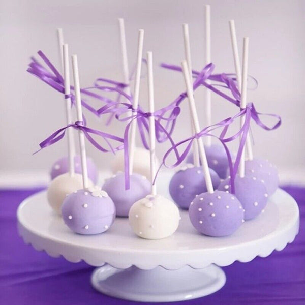 200pcs Cake Pop Sticks White Paper Stick Lolly Lollipop Candy Party - 15cm Long