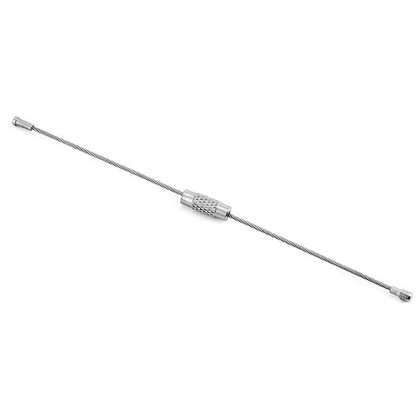 5Pcs Stainless Steel EDC Aircraft Cable Wire Loop Tag Key Chain Ring Screw Lock