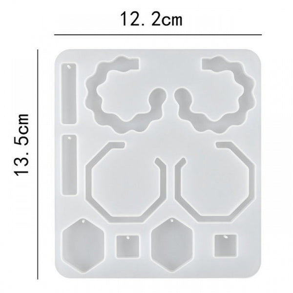 2PCS Silicone Resin Jewellery Mould Set – DIY Earring & Pendant Casting Moulds
