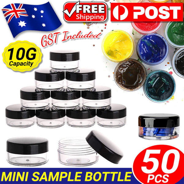 50pcs 10g Sample Bottle Cosmetic Makeup Jar Pot Face Cream Lip Balm Containers