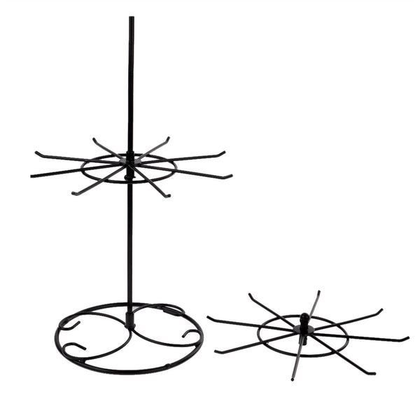 2-Tier Metal Rotating Jewelry Display Stand Hat Socks Display Rack Keyring Rack